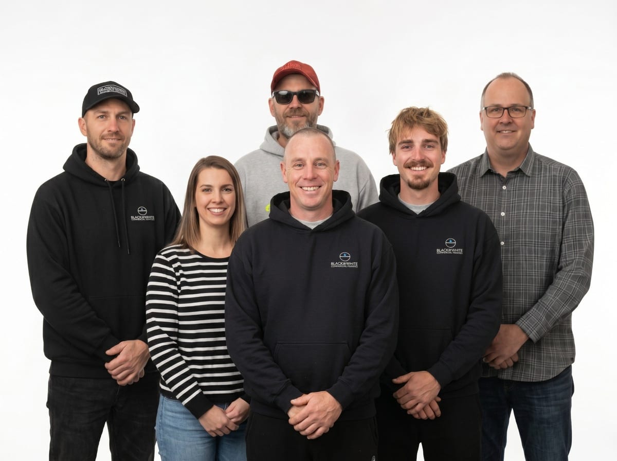 The Black & White Roofing crew